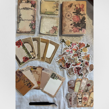Vintage Flora Craft Kit - Vintage Scrapbooking Kit/Gift Kit