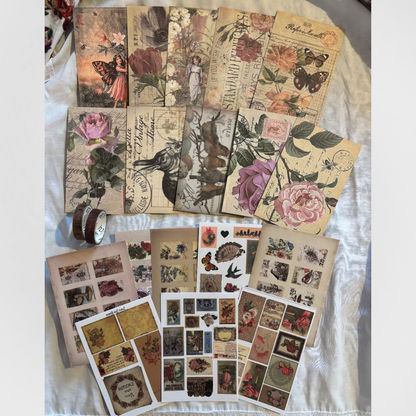 Vintage Flora Craft Kit - Vintage Scrapbooking Kit/Gift Kit