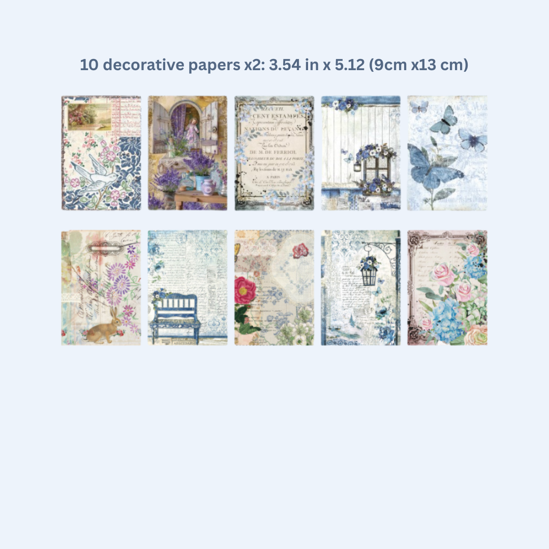 Blue Purple Flower Letter - Ephemera Pack - Secret Garden Series